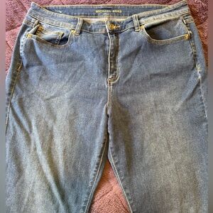 Michael Kors Selma Skinny with Gold MK Accent Jeans